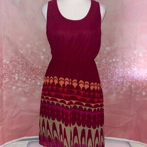 Mossimo Geometric Print High-Low Knee Length Dress Size S